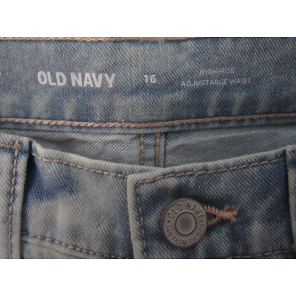 Old Navy Girl Jean Shorts Size 16 High Rise 10 1/2" Cut Off Demin NWT Summer Fit - Picture 3 of 4